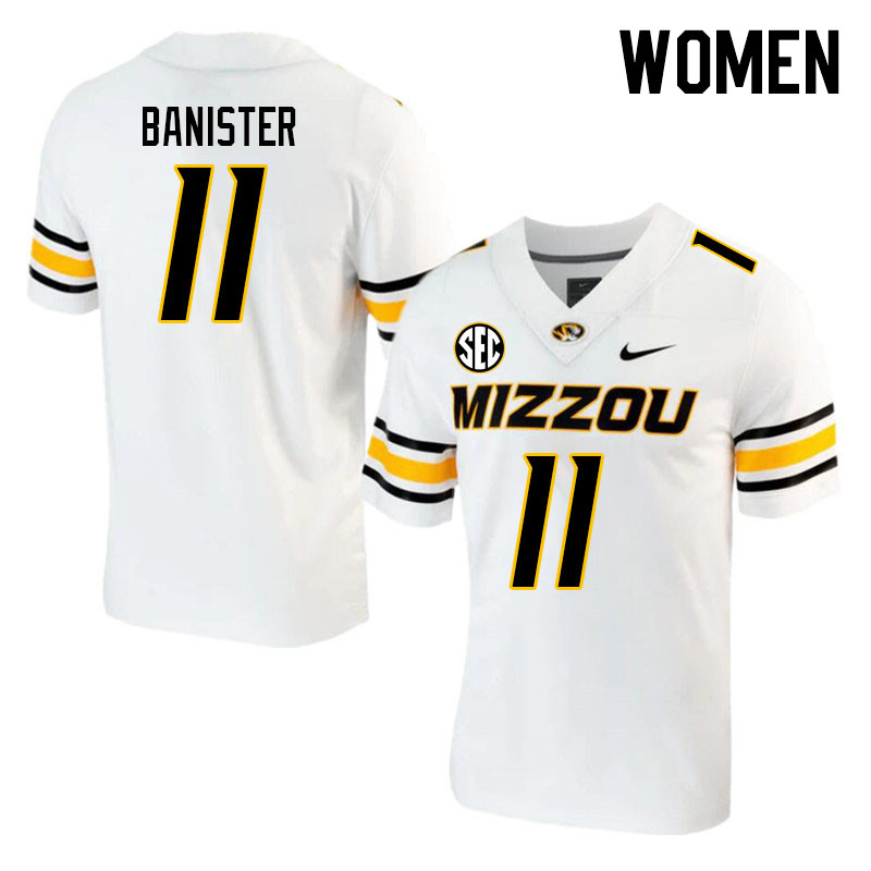 Women #11 Barrett Banister Missouri Tigers College 2023 Football Stitched Jerseys Sale-White - Click Image to Close